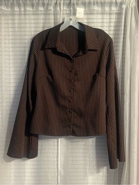 Flare sleeve button down blouse